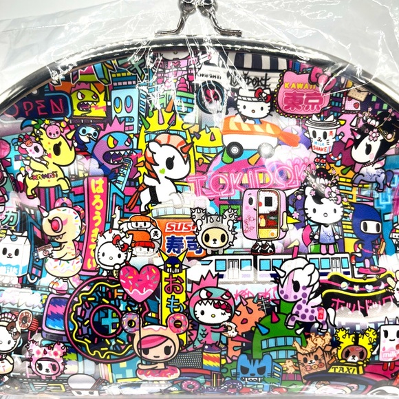 Tokidoki x Hello Kitty “ Midnight Metropolis” Kiss Lock Purse - Picture 3 of 5